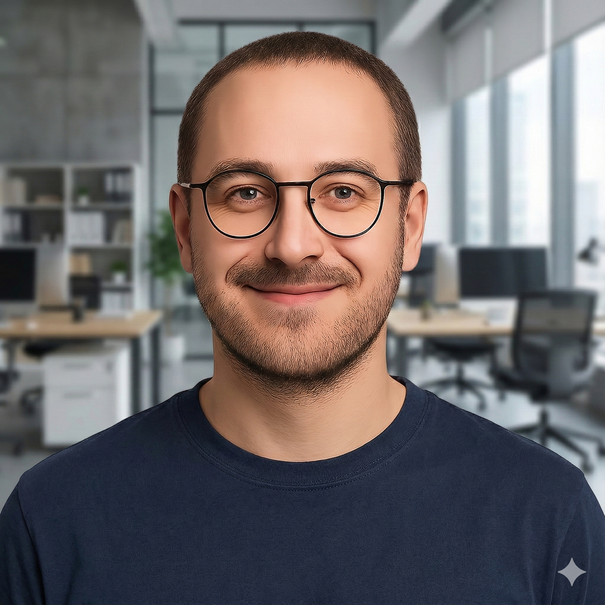 Gülümseyen erkek girişimci portresi