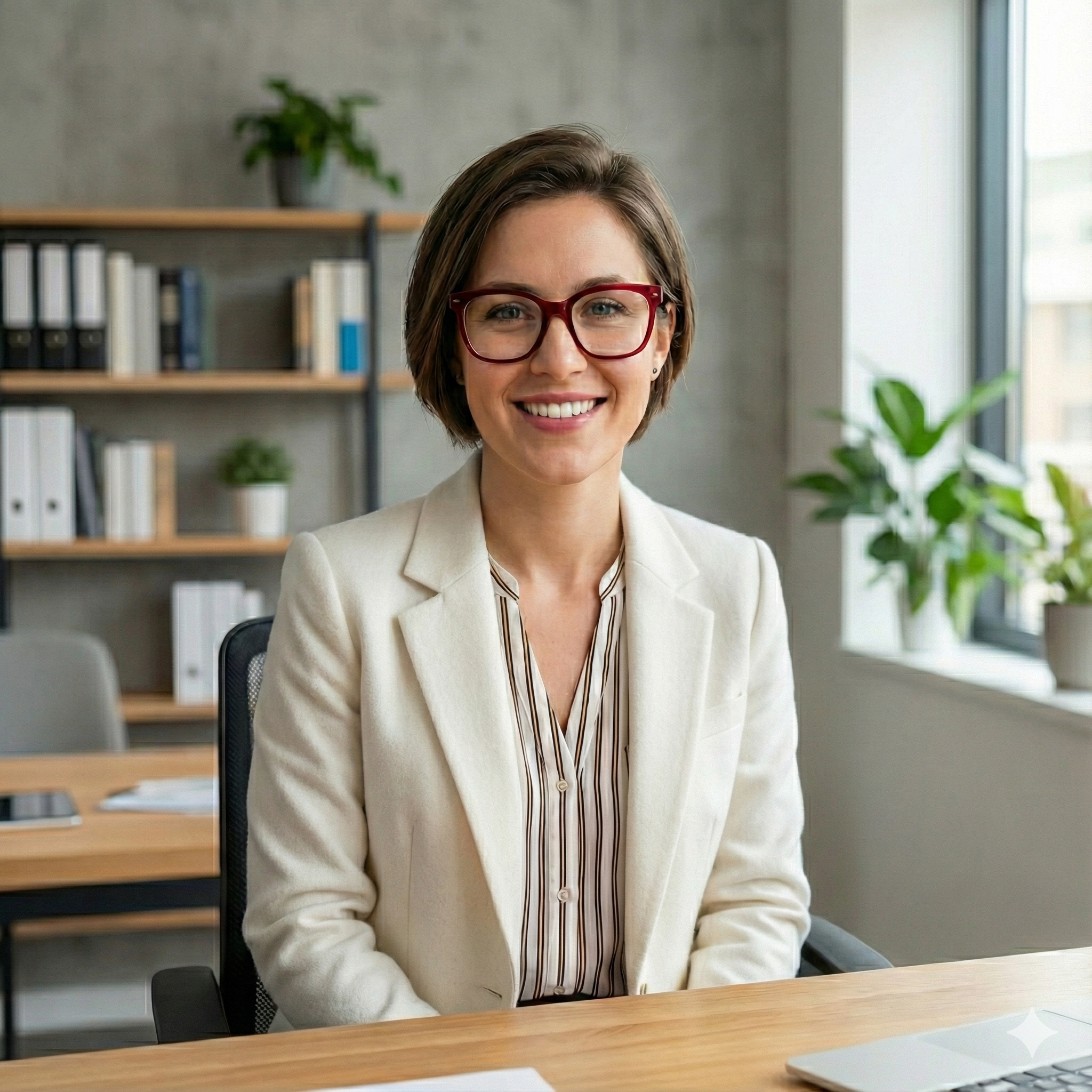 Gülümseyen kadın işletme sahibi